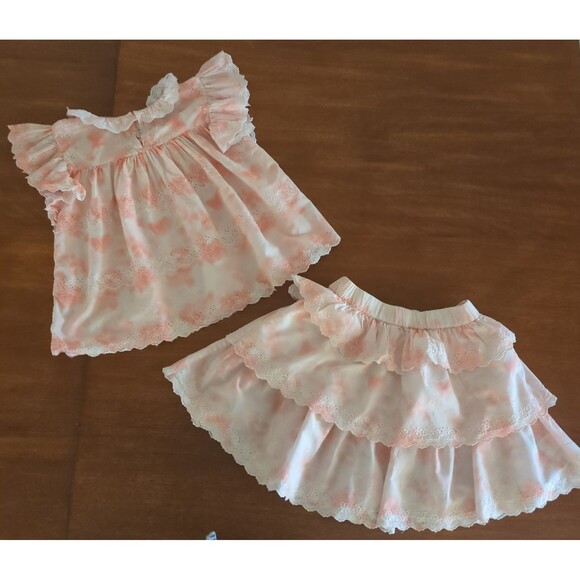 Mini Boden Girls Tie Dye Broderie Top and skirt set size 8/9 EUC - Picture 8 of 10